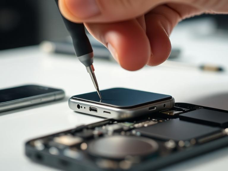 Phone power and volume buttons being repaired